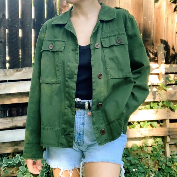 J. Crew Jackets & Blazers - NWT J. Crew Safari Green Shirt Jacket Buttons